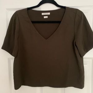 Women’s Aritzia Babaton Artifact/ Dark Brown Cropped Dress T shirt